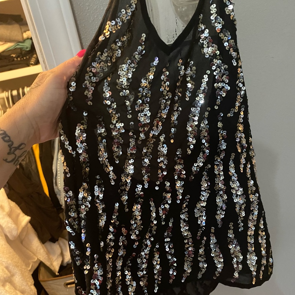 Sequin halter